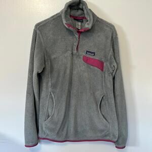 Women's Gray and Pink Fleece Sweater